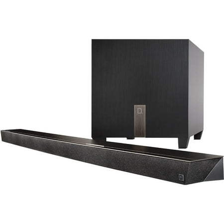 Definitive Technology - Studio Slim Series 3.1-Channel Soundbar System with 8" Wireless Subwoofer and Chromecast Built-in - Black