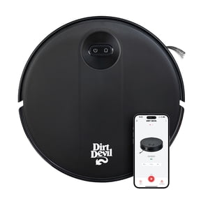Open Box Dirt Devil Robot Vacuum Cleaner with Gyroscope Zig Zag Navigation, Wi-Fi App Control, 110 Min Runtime, Ideal for Hard Floors and Area Rugs, Model EV3320