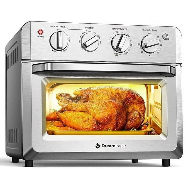 Open Box Dreamiracle Air Fryer Toaster Oven Combo 21 Quart SILVER