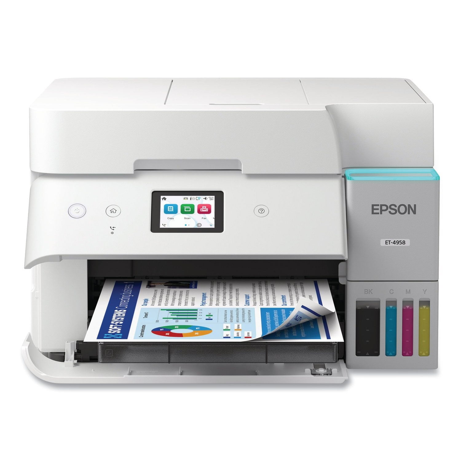 Open Box Epson ET-4958 EcoTank Wireless All-in-One Color Supertank Printer, 1 Bonus Black Ink Bottle
