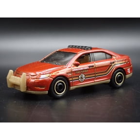 Open Box FORD POLICE INTERCEPTOR FIRE CHIEF RED 1/64 MB SCALE DIECAST DIORAMA MODEL CAR