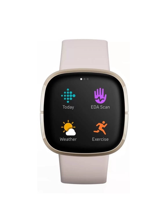 Open Box Fitbit - Sense Advanced Health Smartwatch - Soft Gold / Lunar White
