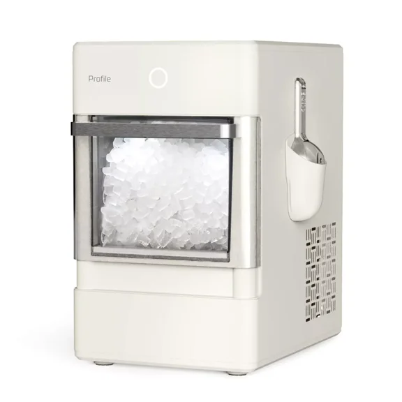 Open Box GE PROFILE OPAL NUGGET ICE MAKER HEARTH HAND STAINLESS STEEL - STONE IVORY