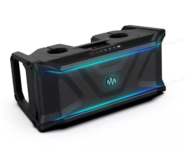 Open Box Gemini Sound Floating Bluetooth Speaker SOSP-600 Waterproof IP67 Black 300W Battery Powered