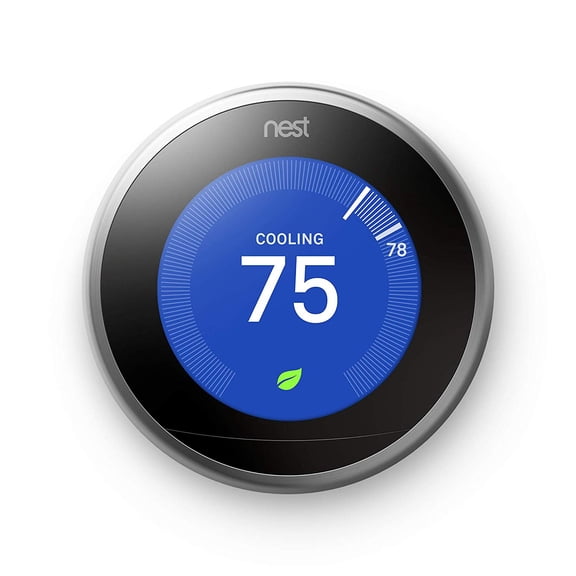 Open Box Google Nest Learning Thermostat 3rd Gen T3007ES - Stainless Steel