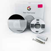 Open Box Google Nest GA01334-US Programmable Smart Wi-Fi Thermostat for Home - Snow