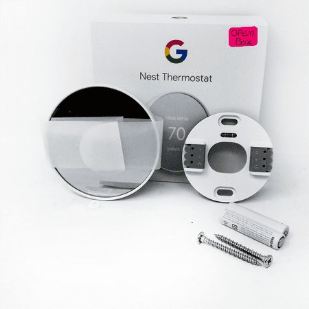 Open Box Google Nest GA01334-US Programmable Smart Wi-Fi Thermostat for Home - Snow