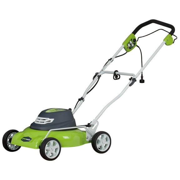 Open Box Greenworks 18" Corded Electric 12 Amp Push Lawn Mower 25012