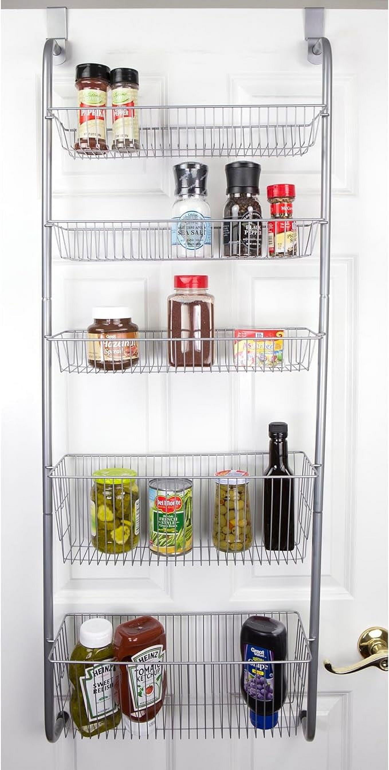 Open Box HOME BASICS 5 Tier Over The Door Pantry Organizer By Home ...