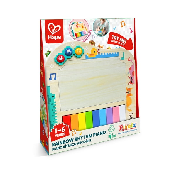 Open Box Hape Rainbow Rhythm Pixel Piano, Light Up Music Toy, Interactive Fun, Unisex, Toddlers Ages 12M+