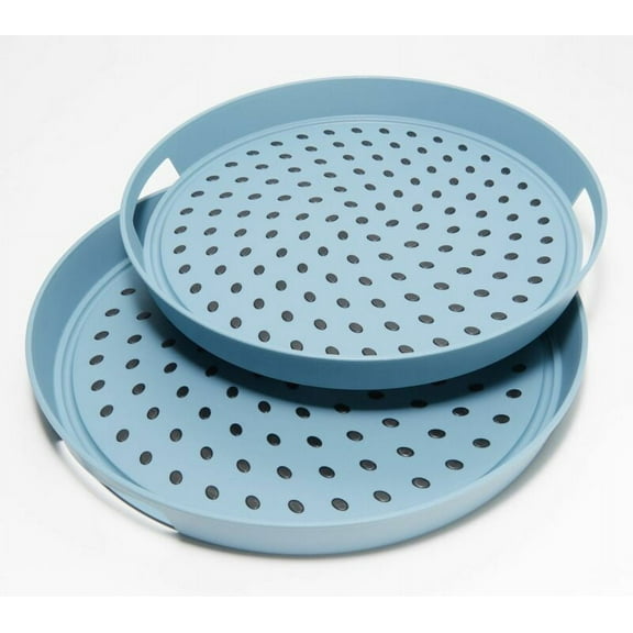 Open Box Henning Lee 2-Piece Medium & Large Round Non-Slip Serving Trays