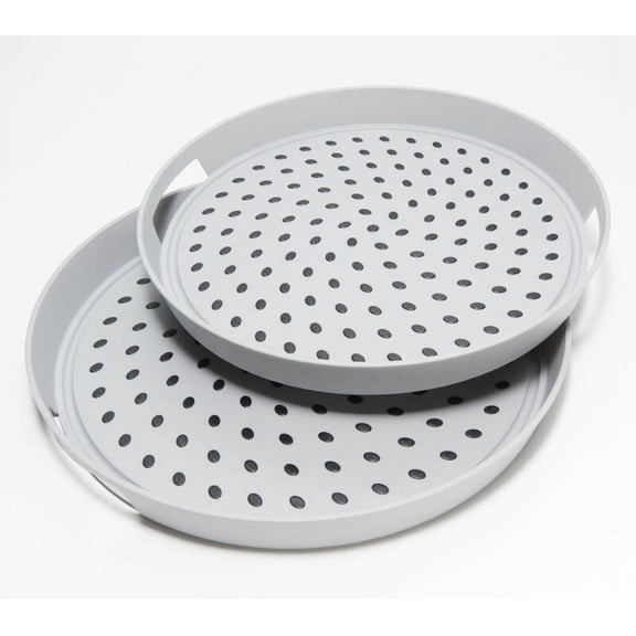 Open Box Henning Lee 2-Piece Medium & Large Round Non-Slip Serving Trays
