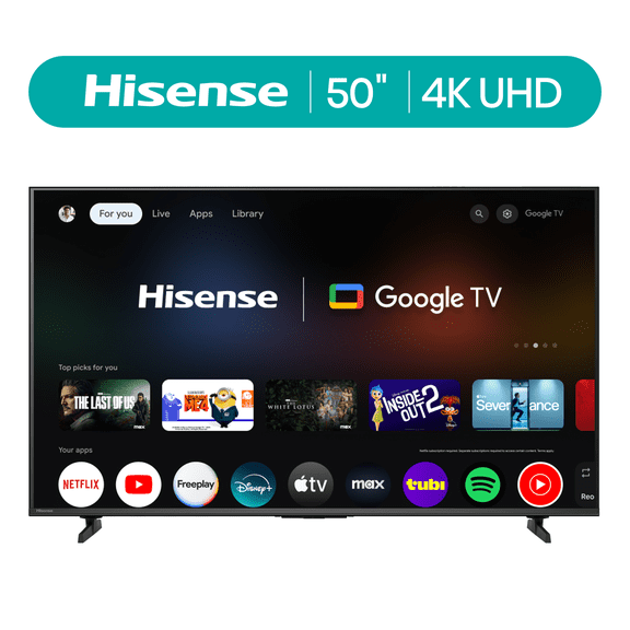 Open Box Hisense 50-Inch Class H5 Series 4K UHD HDR Google Smart TV (50H5BG, 2025 Model) - Dolby Vision Gaming, HDR 10, Motion Rate 120, AI Upscaler, DTS Virtual X, Game Mode Plus, Google Assistant Built-In