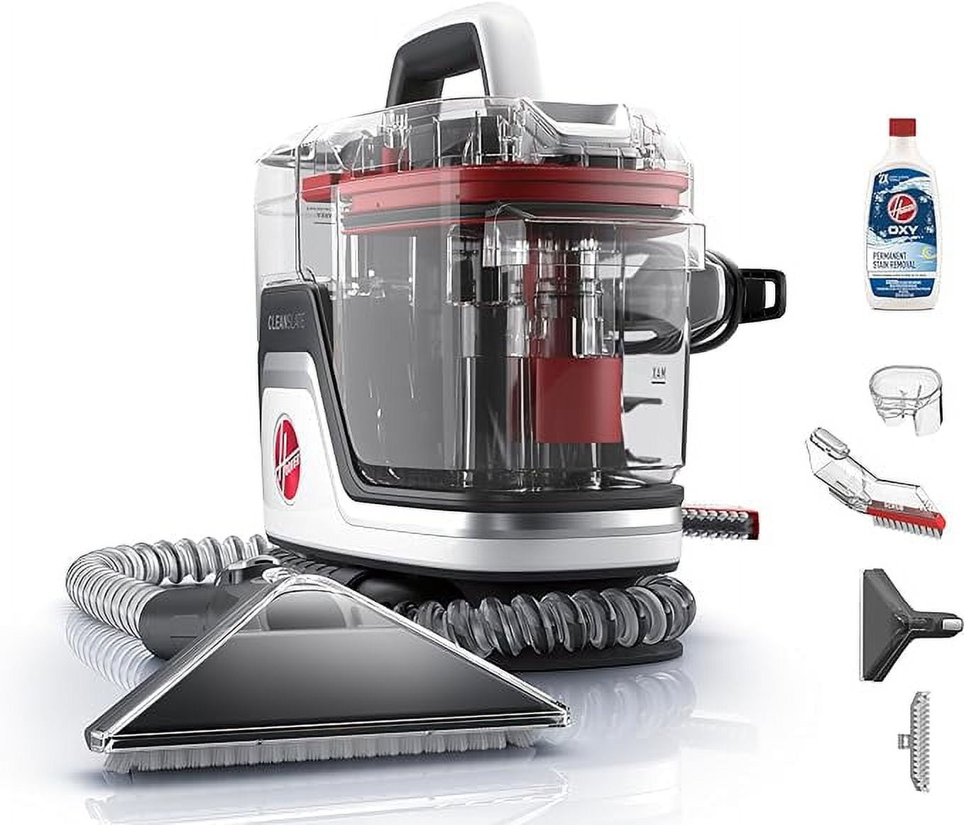 Open Box Hoover FH14000 Cleanslate Portable Carpet Cleaner WHITE/RED