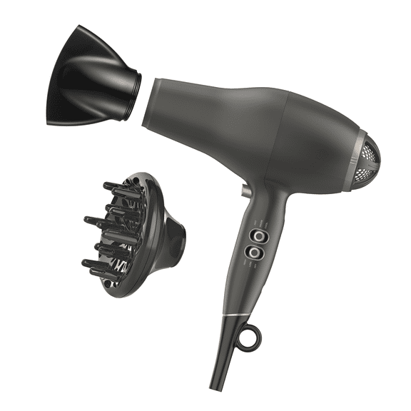 Open Box INFINITI PRO CONAIR FloMotion Pro Hair Dryer, Black, Diffuser and Concentrator Attachments