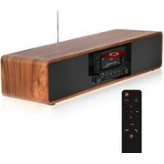 Open Box KEiiD CD Player for Home with Bluetooth Stereo System Wooden Desktop Speakers FM USB 20 lb
