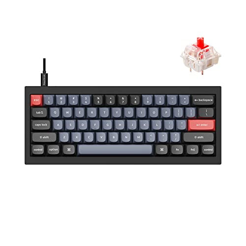 Open Box Keychron Q4 QMK Mechanical Keyboard Gateron G Pro Red Switch - Carbon Black-B
