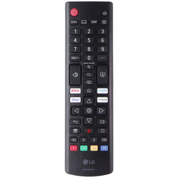 Open Box LG Remote Control (AKB30085202) with Netflix/Prime/Disney+/LG Channels - Black