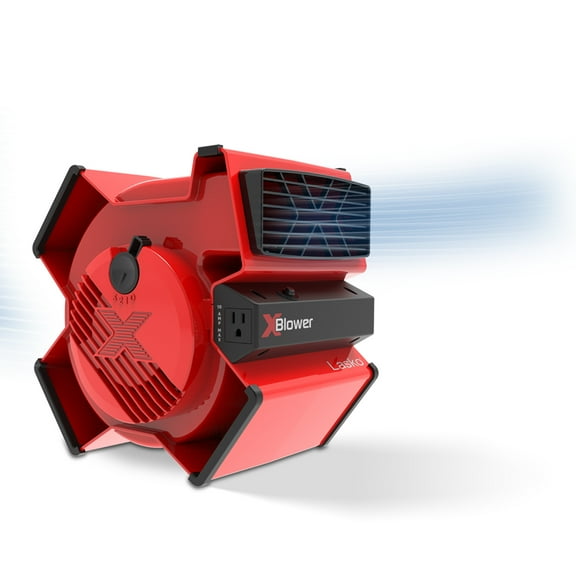 Open Box Lasko 11" X-Blower Multi-Position Utility Blower Fan with USB Port, Red, X12900