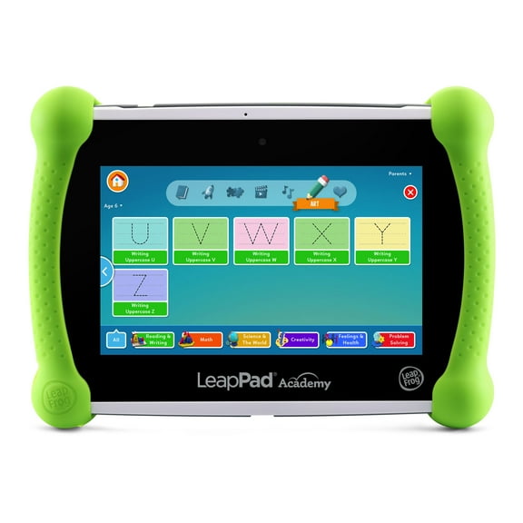 Open Box LeapFrog LeapPad Academy Learning Tablet - Green Plastic, Silicone with Accessories, Age Group 3-8 Years Old
