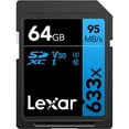 thumbnail image 1 of Lexar Professional 633x 64GB SDXC UHS-I Cards, Up To 95MB/s Read, for Mid-Range DSLR, HD Camcorder, 3D Camera - (Open Box), 1 of 1