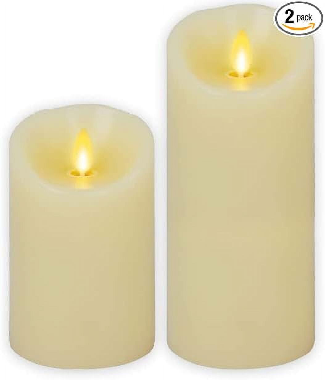 Open Box Luminara Set of 2 - Flameless Flickering Pillar Candle ...