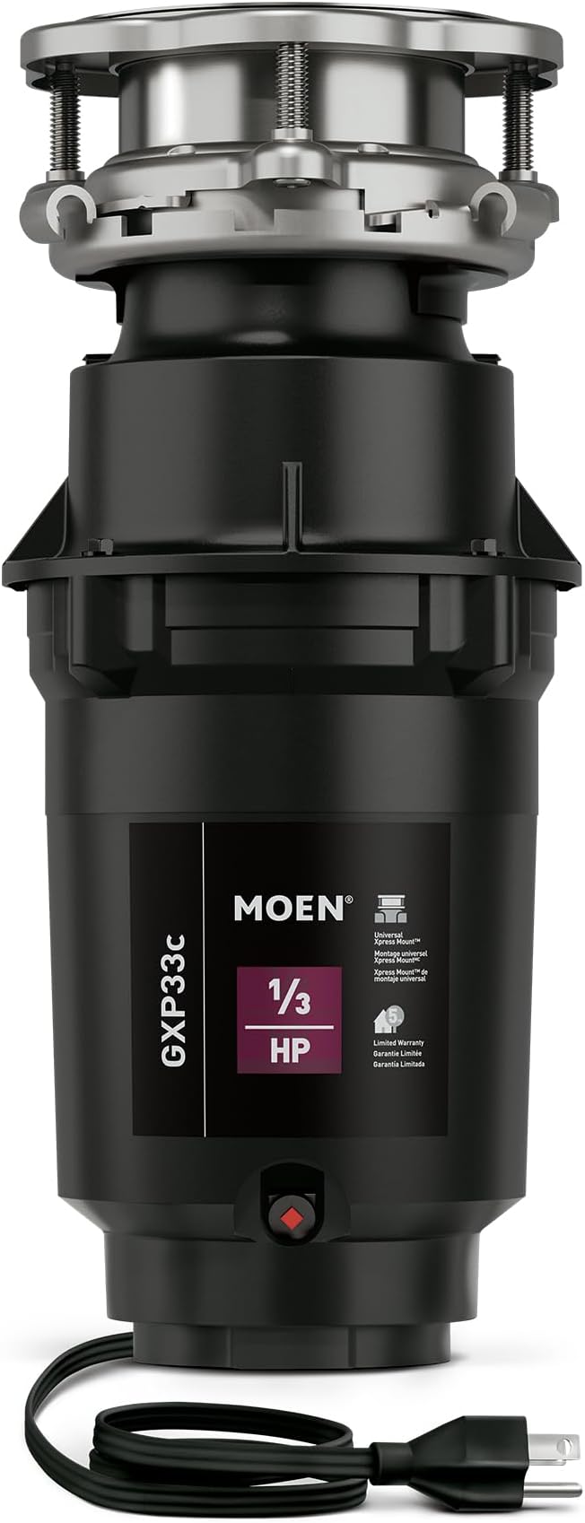 Open Box MOEN 1/3 HP Compact Continuous Feed Garbage Disposal Kitchen
