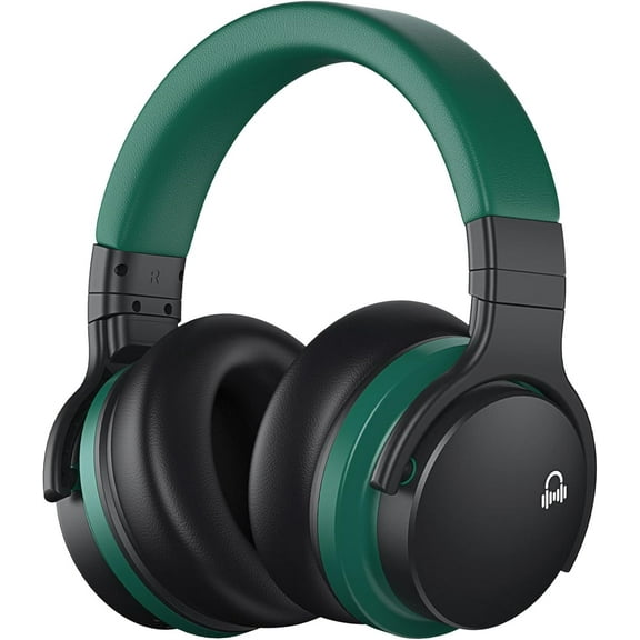 Open Box MOVSSOU E7 Active Noise Cancelling Headphones Bluetooth Wireless - Teal Green