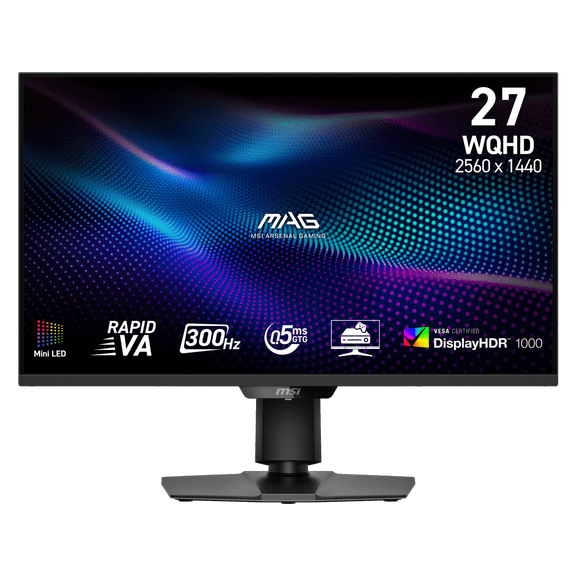MSI 27" 300 Hz Rapid VA with Mini-LED (1152 Zones) Gaming Monitor FreeSync (AMD Adaptive Sync) MAG 275QPF X30