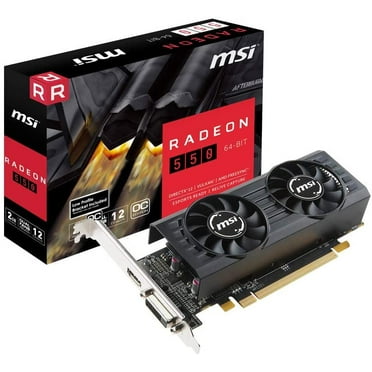 Open Box MSI Gaming Radeon 550 64-Bit HDMI/DVI 2GB GDRR5 Graphics Card 550 2GT LP OC
