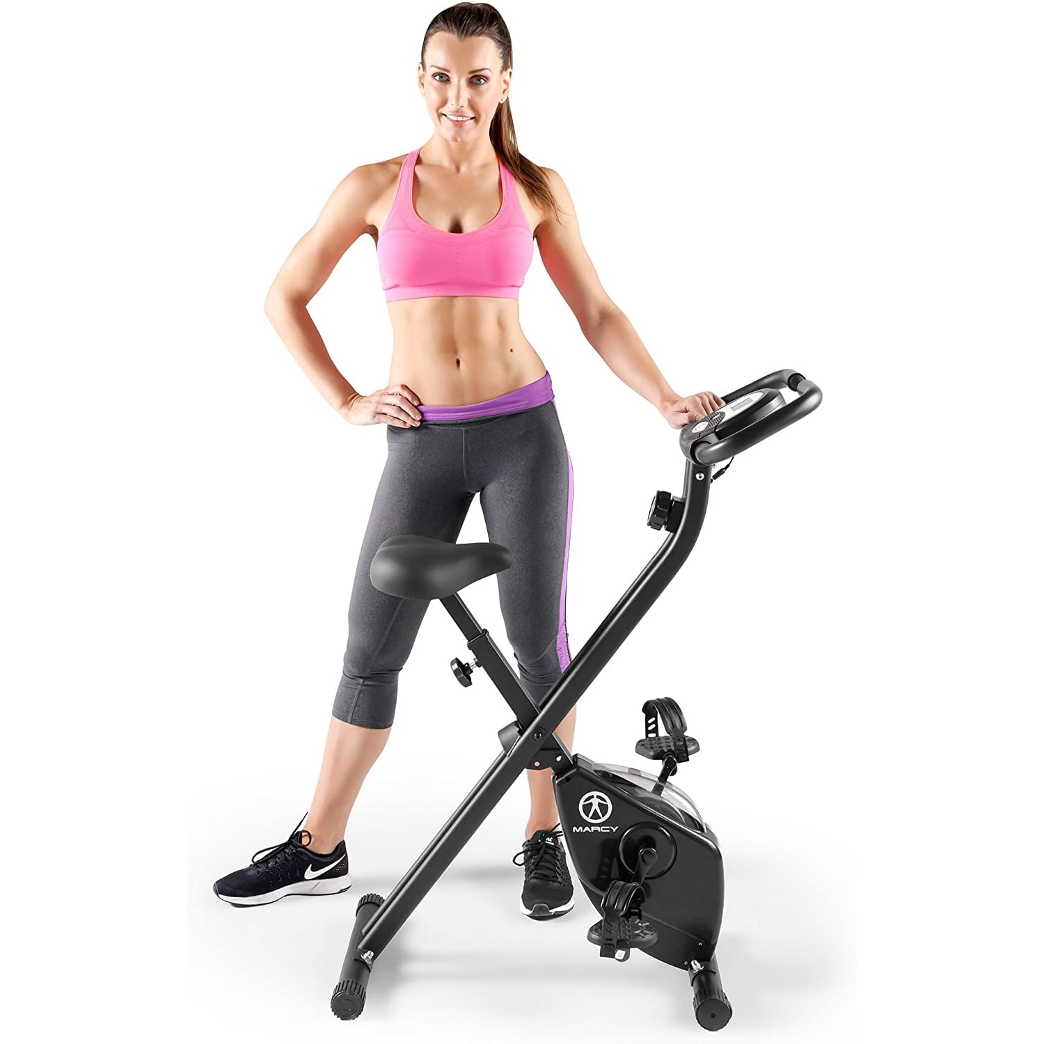 Marcy foldable upright exercise bike with adjustable best sale resistance for cardio workout & strength training