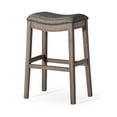 thumbnail image 1 of Open Box Maven Lane Adrien Barstool Reclaimed Oak/Stone Vegan Leather, Set of 2, 1 of 1
