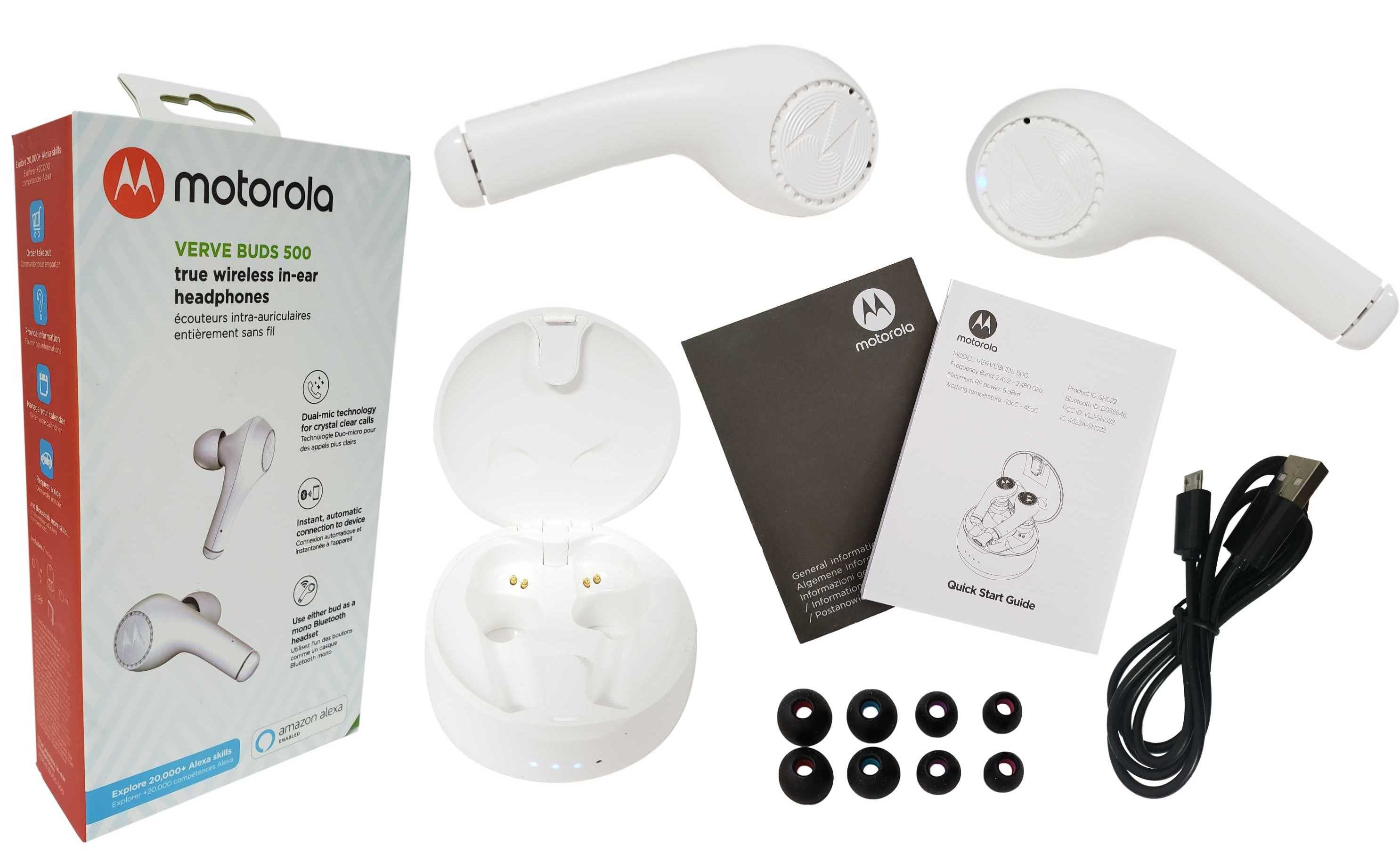 Open Box Motorola Verve Buds 500 True Wireless Bluetooth in-Ear Headphones  Ear Pods - White 