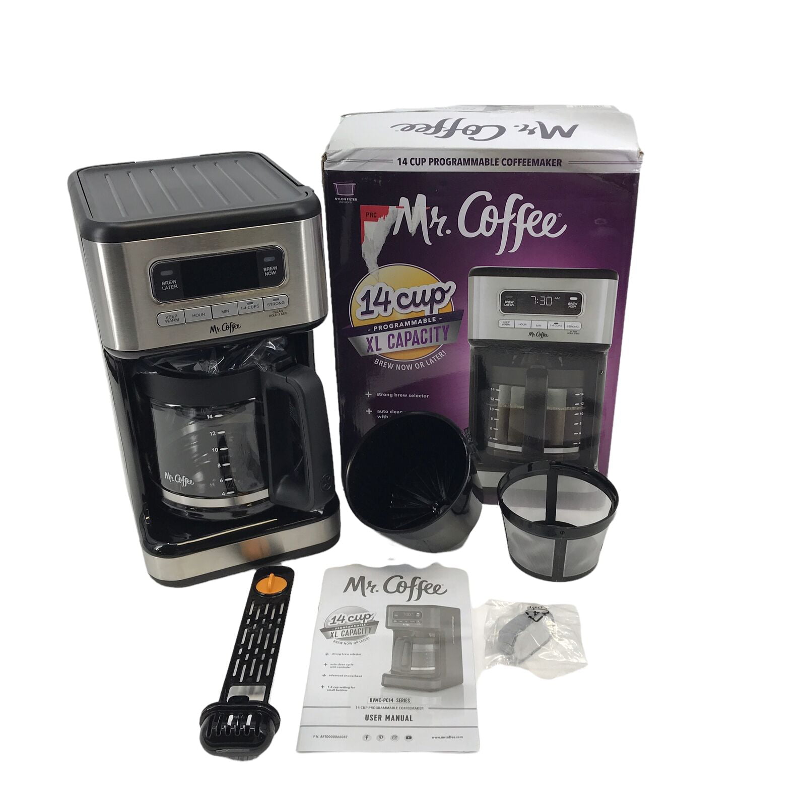 Open Box Mr. Coffee Programmable 14-Cup Coffee Maker w/ Adjustable Keep  Warm Timer#NO6097 