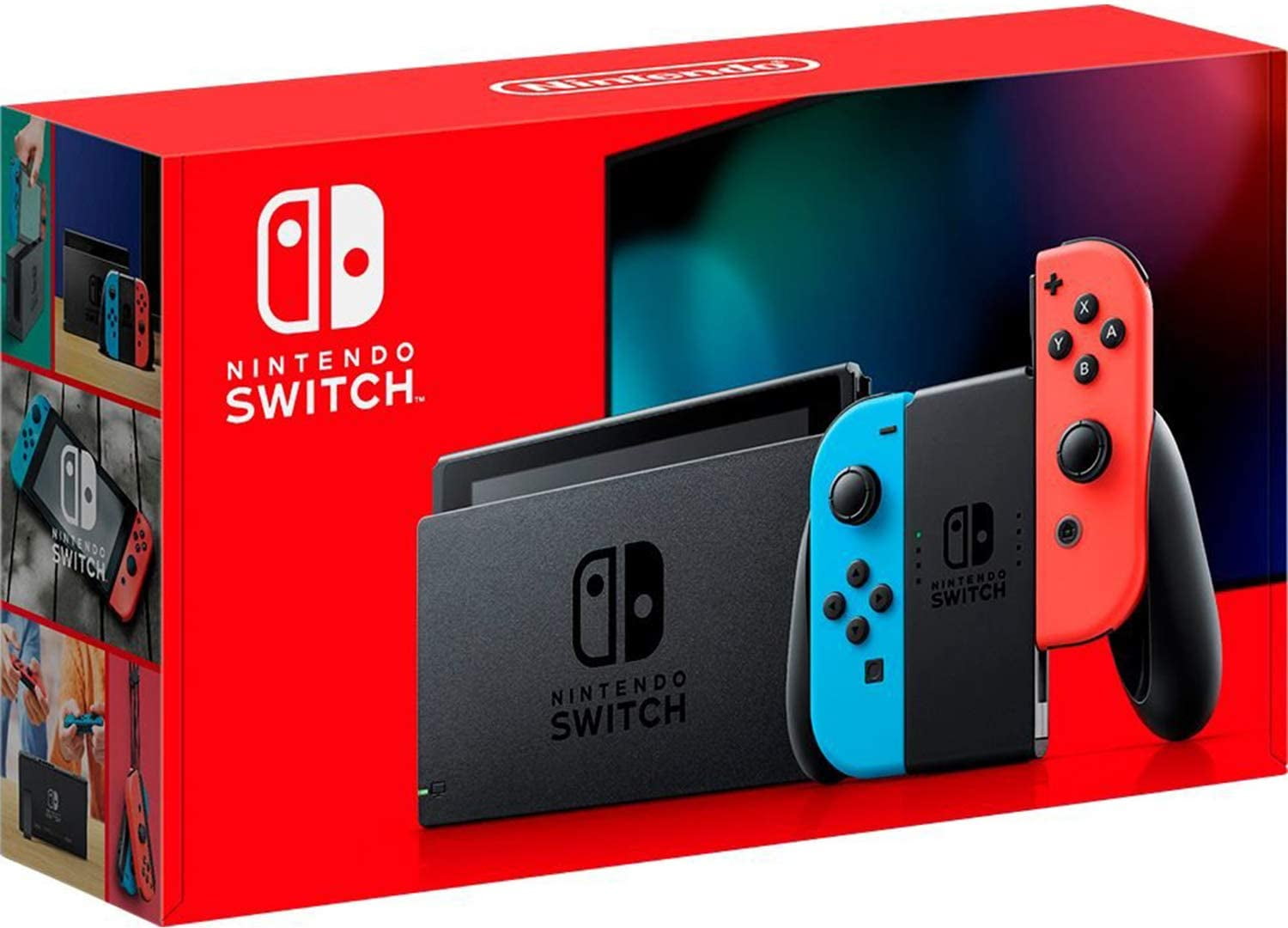 Open Box Nintendo Switch Version 2 with Neon Blue and Neon Red Joy