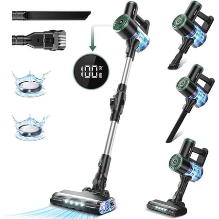 PRETTYCARE Cordless Vacuum Cleaner, Lightweight Stick Vacuum Cleaner - GREEN
