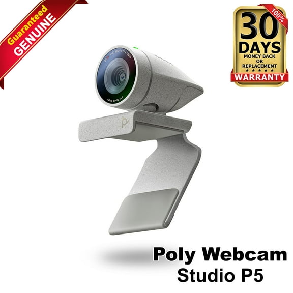 Open Box Poly Studio P5 Pro Webcam 1080p HD with Mic, Privacy Shutter, 4x Zoom - 2201-87070-001