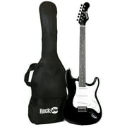 Open Box RockJam Black Electric Guitar with Guitar Bag