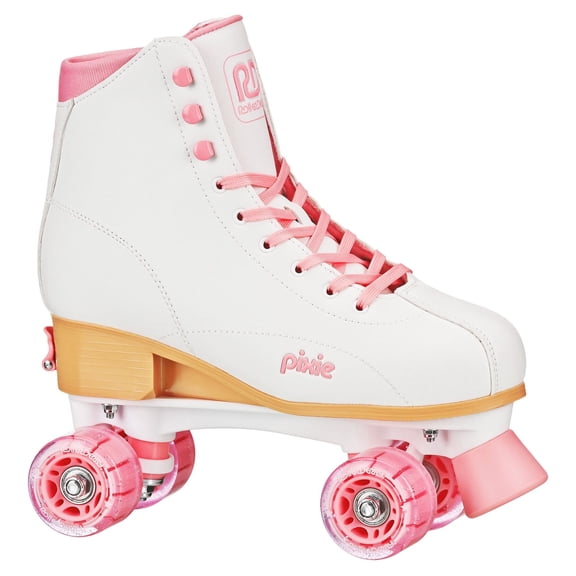 Open Box Roller Derby W412AL Pixie Hightop Adjustable Women's Roller Skates Size 7-10, White/Pink