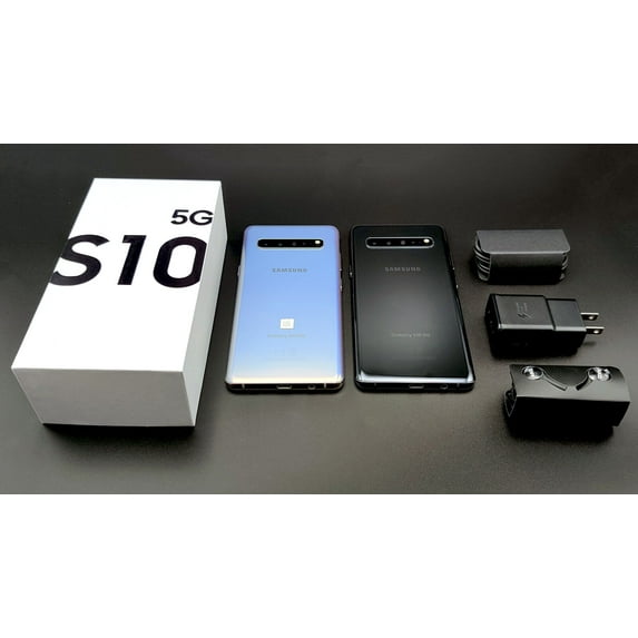 Open Box Samsung Galaxy S10 5G 256GB Majestic Black Crown Silver Verizon
