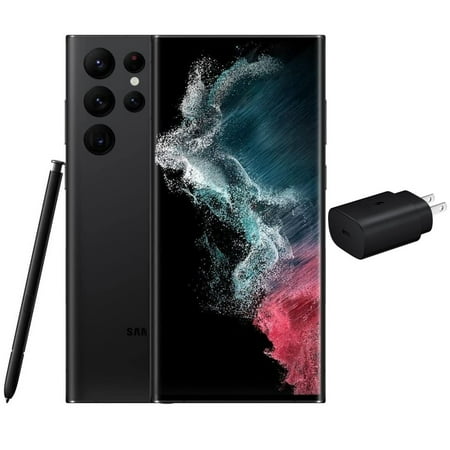Open Box Samsung Galaxy S22 Ultra 5G SM-S908U1 256GB Black (US Model) - Factory Unlocked Cell Phone