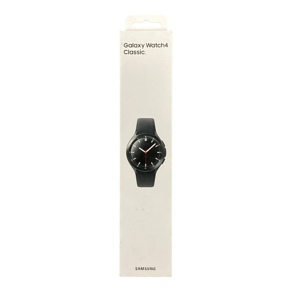 Open Box Samsung SM-R890NZKCXAA Galaxy Watch4 Classic 46mm w/Extra Strap Black