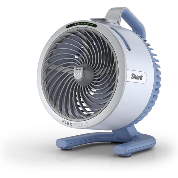 Shark FlexBreeze HydroGo Portable Misting Fan, Corded & Cordless, 5 Speeds, Indoor/Outdoor, Rechargeable Battery, Glacier, FA052BL