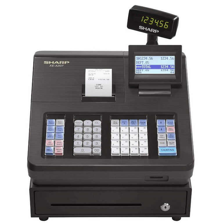 Sharp XEA207 Cash Register, Open Box, 3.7 inch LCD, 2,500 PLUs