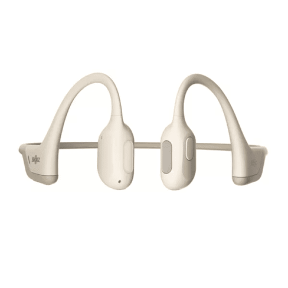 Open Box Shokz - OpenRun Pro Mini Bluetooth Headset Noise Cancelling Mic Premium Bone Conduction - Enhanced Bass - Water Resistant IP55 - Beige