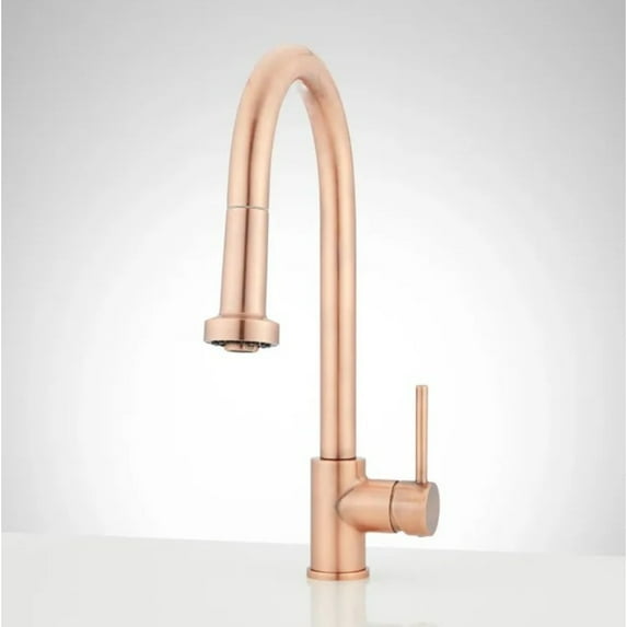 Open Box Signature Hardware SHXCRD107AC Ridgeway 1.8 GPM Single Handle Pull-Down Kitchen Faucet, Satin Copper