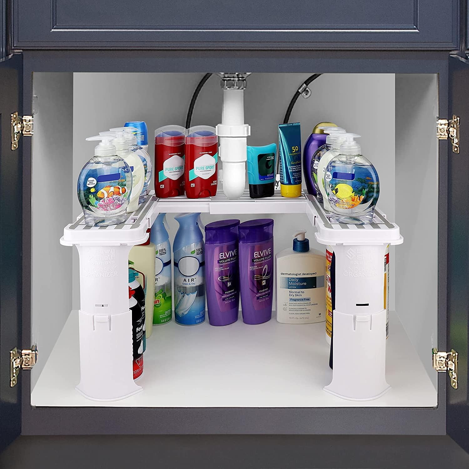 Open Box Spicy Shelf Expandable Under Sink Organizer and Storage Bathroom WHITE