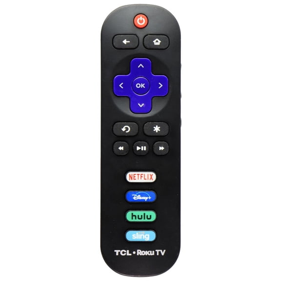 Open Box TCL Replacement Roku TV Remote with Netflix/Disney+/Hulu/Sling Hotkey Buttons