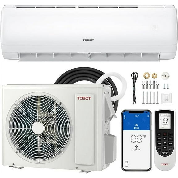 Open Box TOSOT 12,000 BTU Mini-Split Air Conditioner Wifi Ductless AC/Heating - White