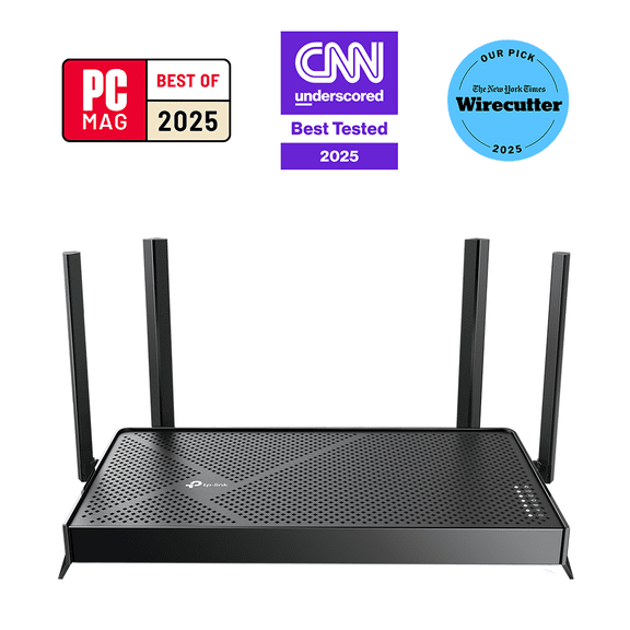 Open Box TP-Link Dual-Band BE3600 WiFi 7 Router with dual 2.5Gbps Ports, USB 3.0, 4x External Antennas, Parental Controls, and HomeShield. Archer BE3600.